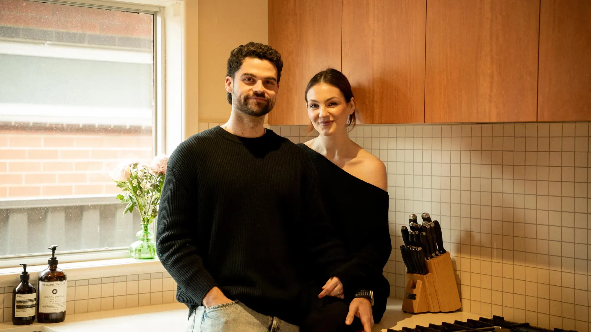 Cam and Bella in the kitchen